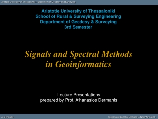 Aristotle University of Thessaloniki School of Rural &amp; Surveying Engineering