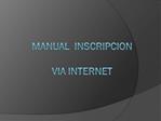 Manual Inscripcion via Internet