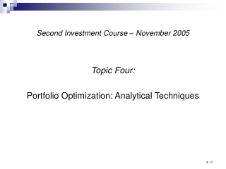 Second Investment Course – November 2005