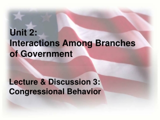 Unit 2:                                 Interactions Among Branches   of Government