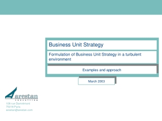 Business Unit Strategy