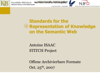 Standards for the Representation of Knowledge on the Semantic Web