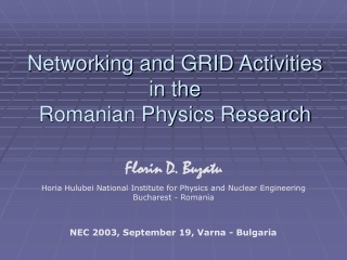 Networking and GRID Activities  in the  Romanian Physics Research