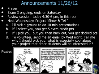 Announcements 11/26/12