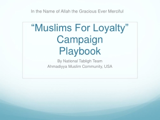 “Muslims For Loyalty” Campaign Playbook