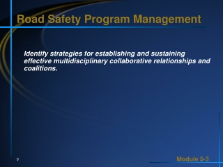 Road Safety Program Management