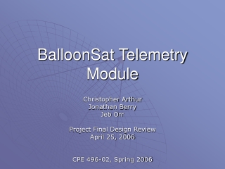 BalloonSat Telemetry Module