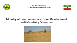 Ministry of Environment and Rural Development  Land Reform Policy Development