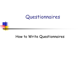 Questionnaires