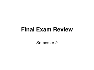 Final Exam Review