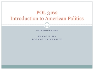 POL 3162 Introduction to American Politics