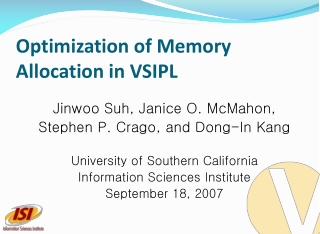 Optimization of Memory Allocation in VSIPL