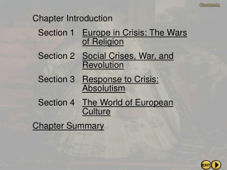 Chapter Introduction 	Section 1	 Europe in Crisis: The Wars  of Religion