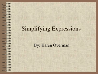 Simplifying Expressions