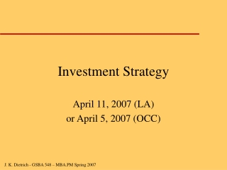 Investment Strategy