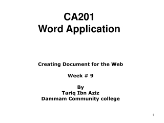 CA201 Word Application