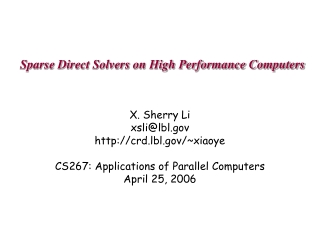 Sparse Direct Solvers on High Performance Computers