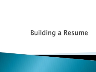 Building a Resume