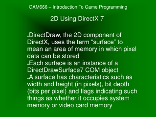 GAM666 – Introduction To Game Programming