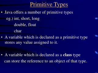 Primitive Types