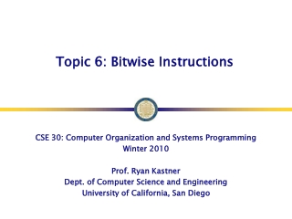 Topic 6: Bitwise Instructions