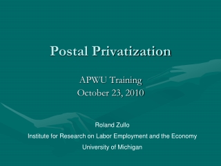 Postal Privatization
