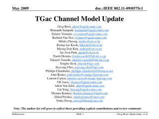 TGac Channel Model Update