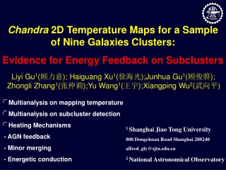 Chandra  2D Temperature Maps for a Sample of Nine Galaxies Clusters: