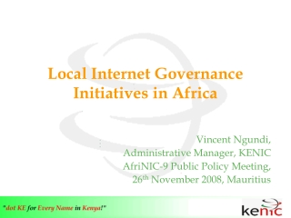 Local Internet Governance Initiatives in Africa