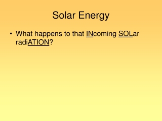 Solar Energy