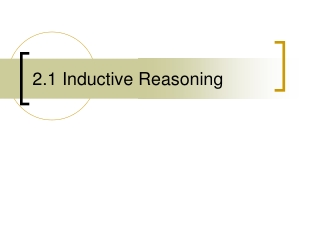 2.1 Inductive Reasoning