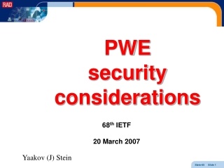 PWE security considerations