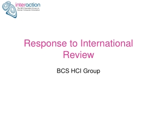 Response to International Review