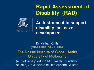 Rapid Assessment of Disability  (RAD): An instrument to support disability inclusive development