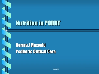 Nutrition in PCRRT