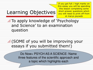 Learning Objectives