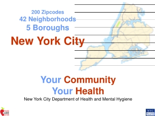 200 Zipcodes 42 Neighborhoods 5 Boroughs New York City