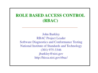 ROLE BASED ACCESS CONTROL (RBAC)