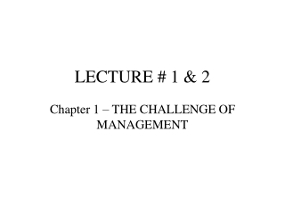 LECTURE # 1 &amp; 2