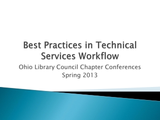 Best Practices in Technical Services Workflow