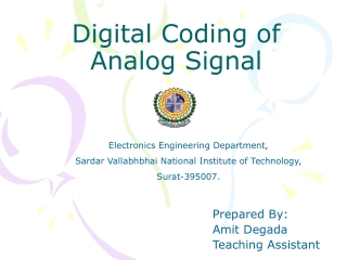 Digital Coding of Analog Signal