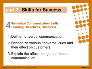 Define nonverbal communication. Recognize various nonverbal cues and  their effect on customers.