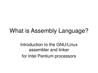 What is Assembly Language?