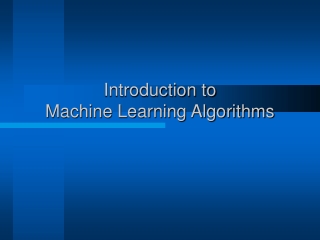 Introduction to Machine Learning Algorithms