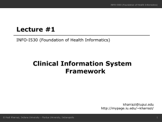 INFO-I530 (Foundation of Health Informatics)