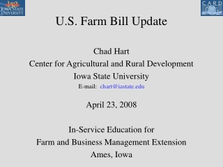 U.S. Farm Bill Update