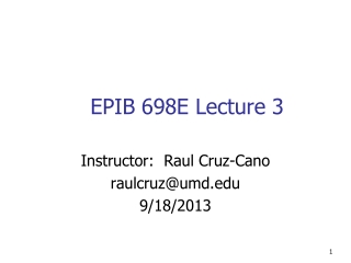 EPIB 698E Lecture 3
