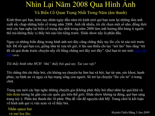 Nhìn Lại Năm 2008 Qua Hình Ảnh