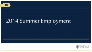 2014 Summer Employment