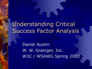 Understanding Critical Success Factor Analysis